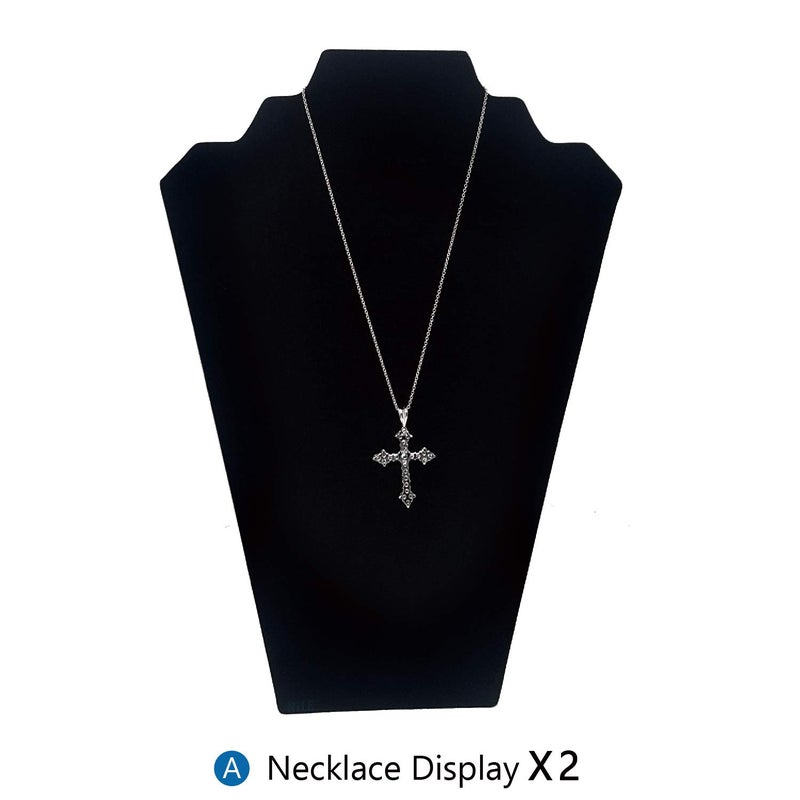 MOOCA 11 Pcs Black Velvet Jewelry Displays Set, Earring Holder, Necklace Display, Bracelet Set - Image 3